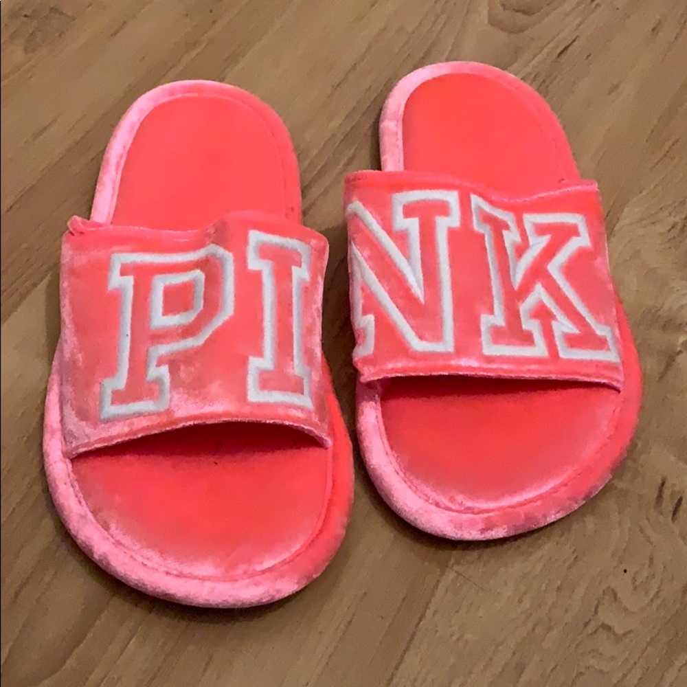 Victoria’s Secret Pink velour slides
